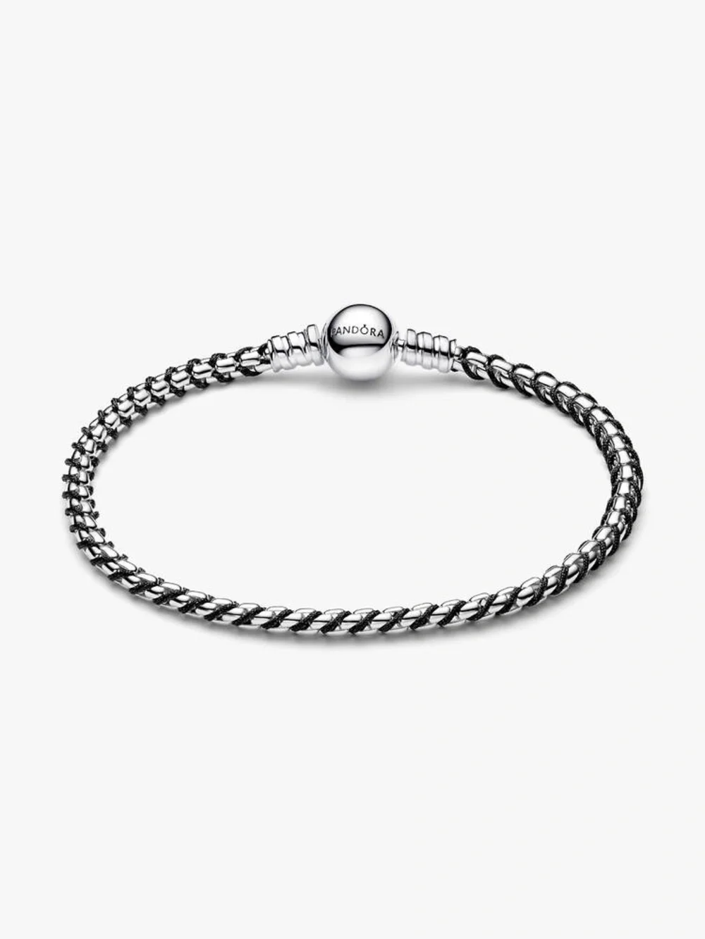 Pandora Black Cord Box Chain Bracelet